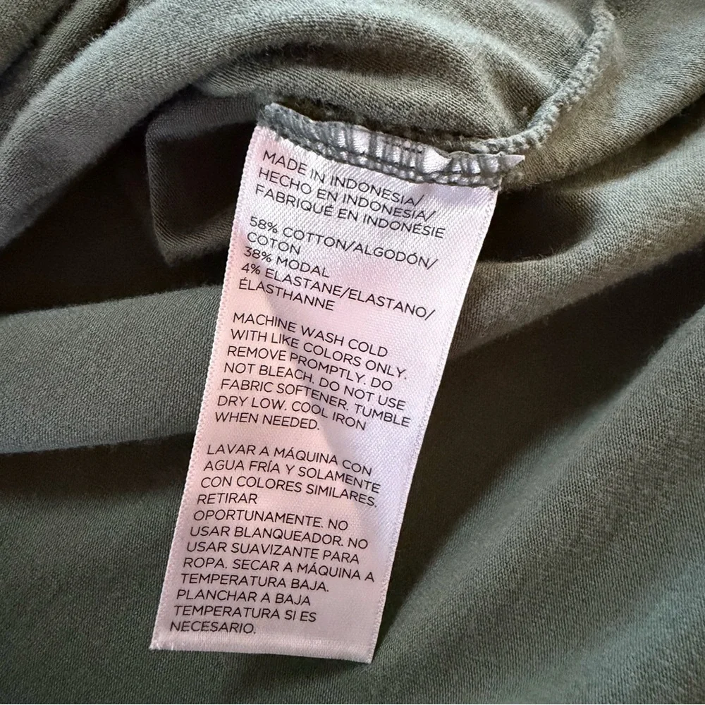 Tommy Hilfiger Sport Army Green Cotton Blend Logo Tee Size S - Picture 5 of 6